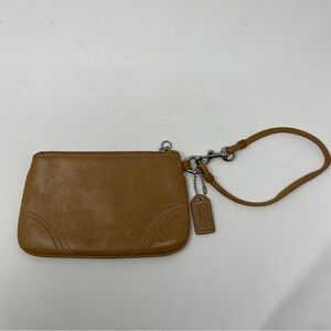 Coach Brown Leather Wristlet with Strap